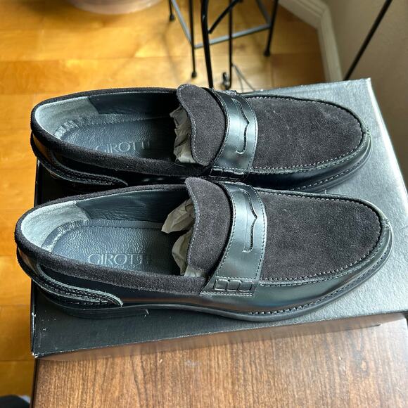 New Girotti MEN`S PENNY LOAFERS 39551 size 45 US 11.5 12 black leather main image 8